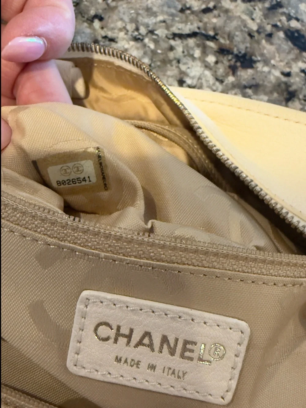 CHANEL Cream Leather Double C Stitch Tote~Vintage